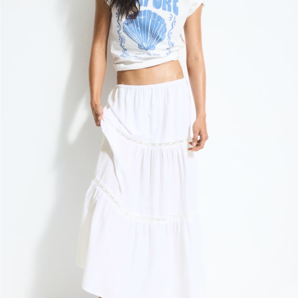 H&M White Maxi Skirt